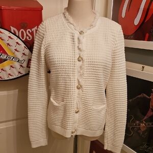 Express White Textured Women's Cardigan